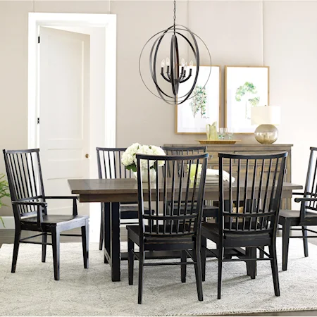 Dining Table and Chair Set for 6